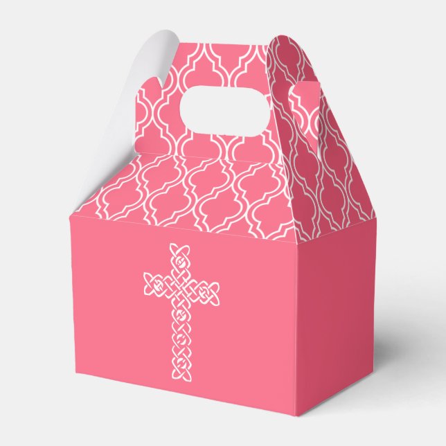 Ballotins Croix | Watermelon Pink Communion Party Favoriser  (Verso)