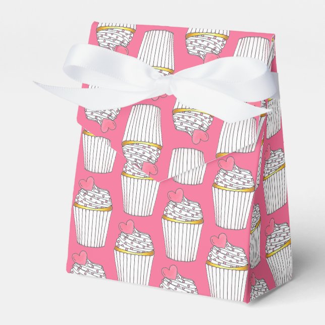 Ballotins Cupcake Coeur Rose Frosted Saupoudrer Dessert Amou (Verso)