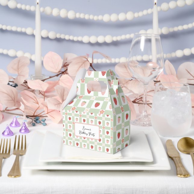 Ballotins Custom Strawberry Gingham Birthday (Mariage)