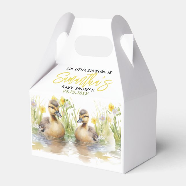 Ballotins Cute Aquarelle Canard bébé garçon douche (Arrière)