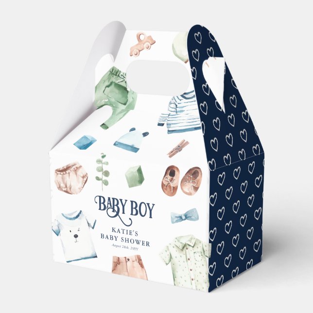 Ballotins Cute Aquarelle Vêtements de garçon Baby shower de  (Verso)