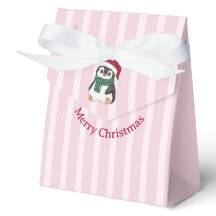 Cute Baby Penguin Wearing Santa Hat Christmas