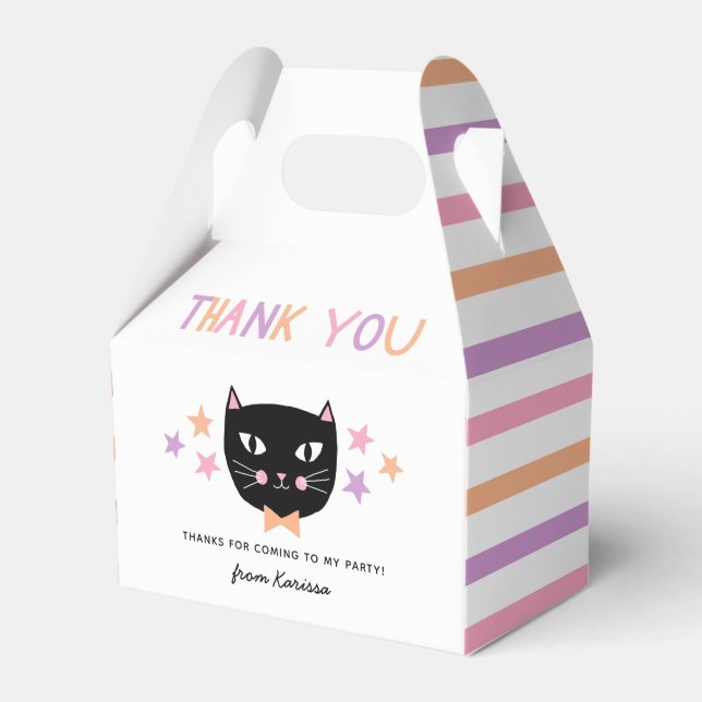 Ballotins Cute Black Cat Pastel Halloween Nom de l'anniversa (Verso)
