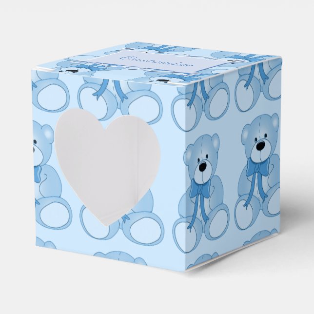 Ballotins Cute Blue Teddy Ours Motif Ballotin de coeur (Verso)