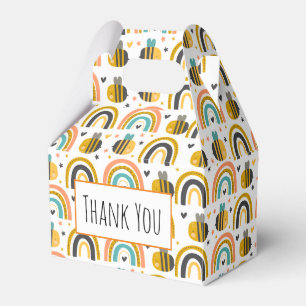 Ballotins Cute Bumble Bee et Rainbows Motif Merci