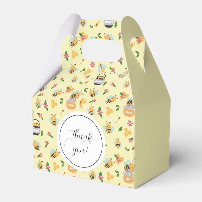 Ballotins Cute bumblebee miel bocal Merci jaune motif (Verso)