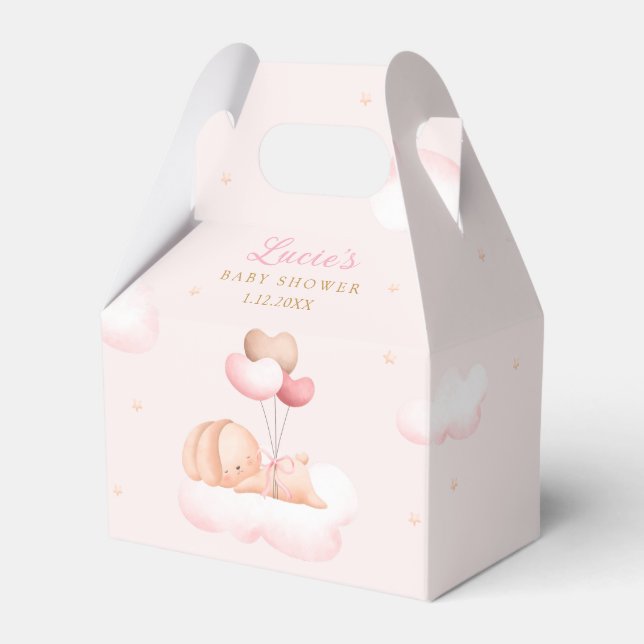 Ballotins Cute Bunny Blush rose Aquarelle Baby shower fille (Verso)