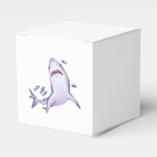 Ballotins Cute Cartoon Shark Swimming with Fish Watercolor