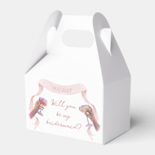 Ballotins Cute Chic Custom Bridesmaid Proposition Pink Ribbo