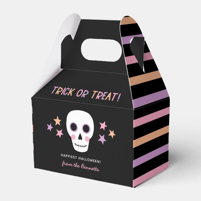 Ballotins Cute Crâne Pastel Stripes Halloween Trick Treat Fa (Verso)