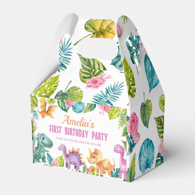 Ballotins Cute Dinosaures fille Ballotin d'anniversaire (Verso)