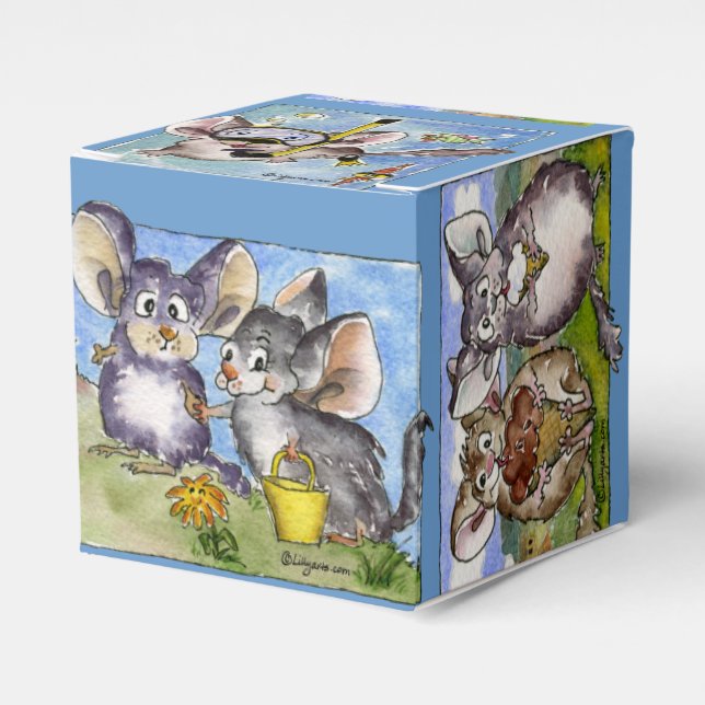 Ballotins Cute Funny Chinchillas 6 Cartons Boîte à papier (Verso)