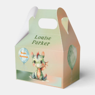 Ballotins Cute Green Orange Dragon Boy Baby shower Merci