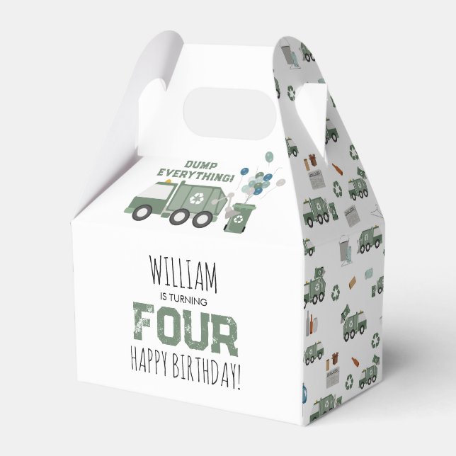 Ballotins Cute Green Recycling Camion Boys Véhicules Anniver (Verso)