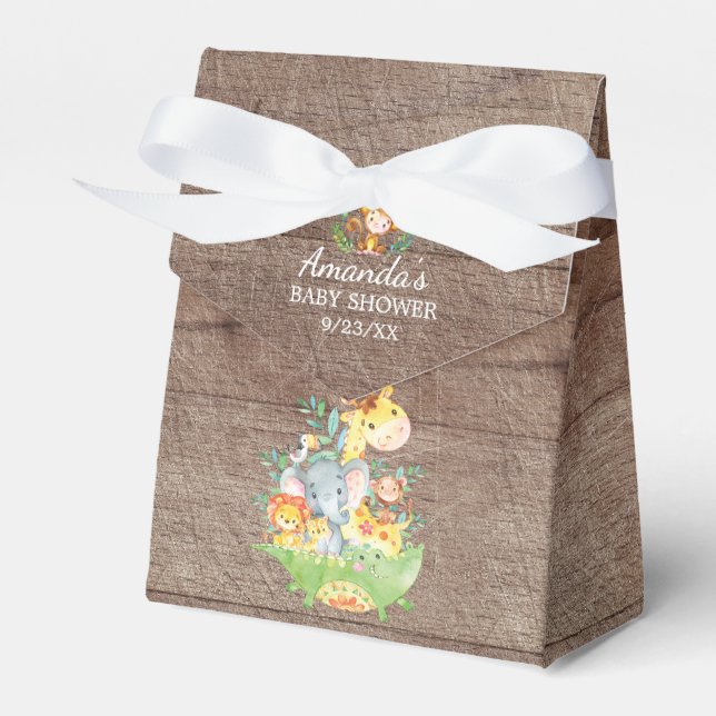 Ballotins Cute Jungle Animaux Baby shower Ballotin (Verso)
