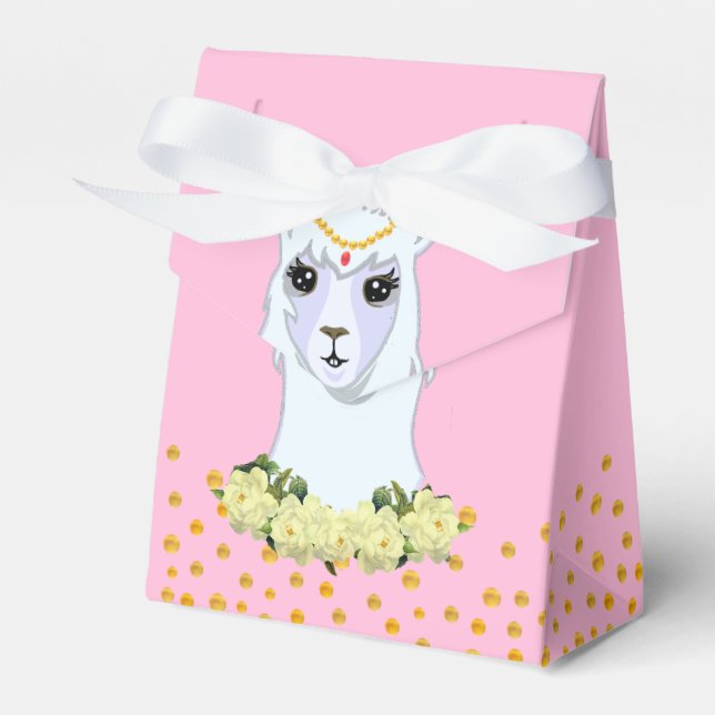 Ballotins Cute Llama, Peonias & Gold Confetti Merci (Verso)