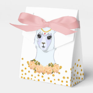 Ballotins Cute Llama, Peonias & Gold Confetti Merci