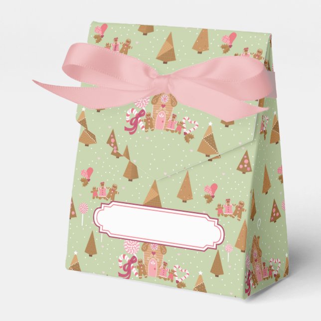Ballotins Cute Mint Pink Gingbread Sucre de canne Tente (Verso)