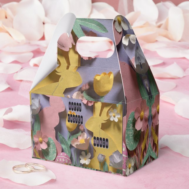 Ballotins Cute Paper Cut Bunny Easter Party Gift Box (Mariage)