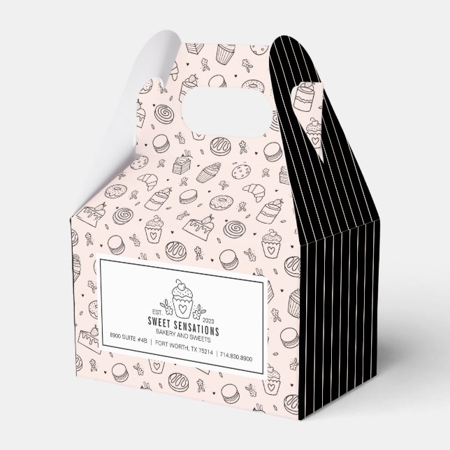 Ballotins Cute rose Cupcake Petite entreprise Ballotin (Verso)