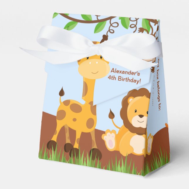 Ballotins Cute Safari Jungle Animal Boy Ballotin de tente (Verso)