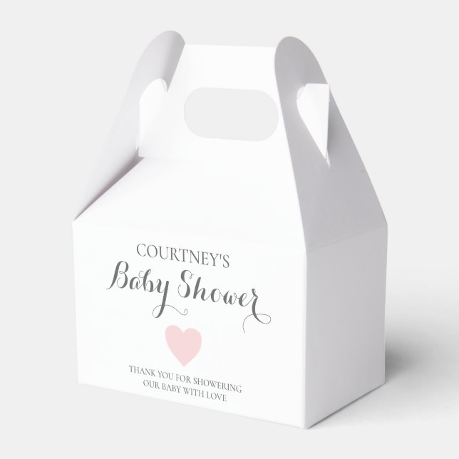 Ballotins Cute Simple Coeur fille Baby shower rose (Verso)
