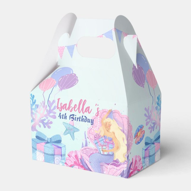 Ballotins Cute Sirène Arc-en-ciel Aquarelle fête d'anniversa (Verso)