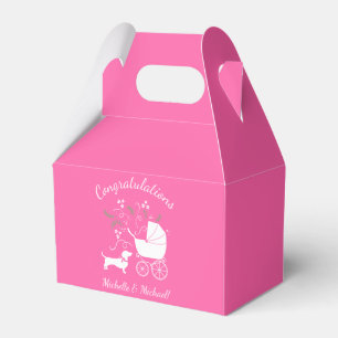 Ballotins Dachshund Weiner Baby shower de chien French Pink