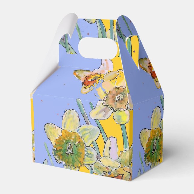 Ballotins Daffodil Fleur Peinture florale Anniversaire Boîte (Verso)