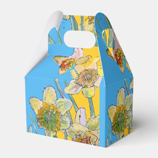Ballotins Daffodil Fleur Peinture florale Anniversaire Boîte (Verso)