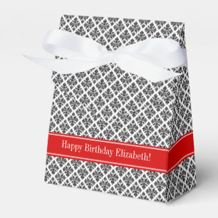 Ballotins Damask noir Blanc #3 Red Name Monogram