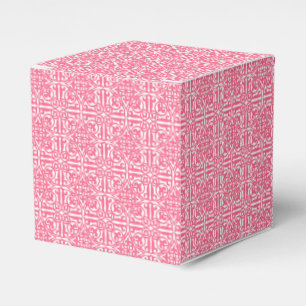 Ballotins Damier médiéval fleur-de-lis, rose corail et blanc