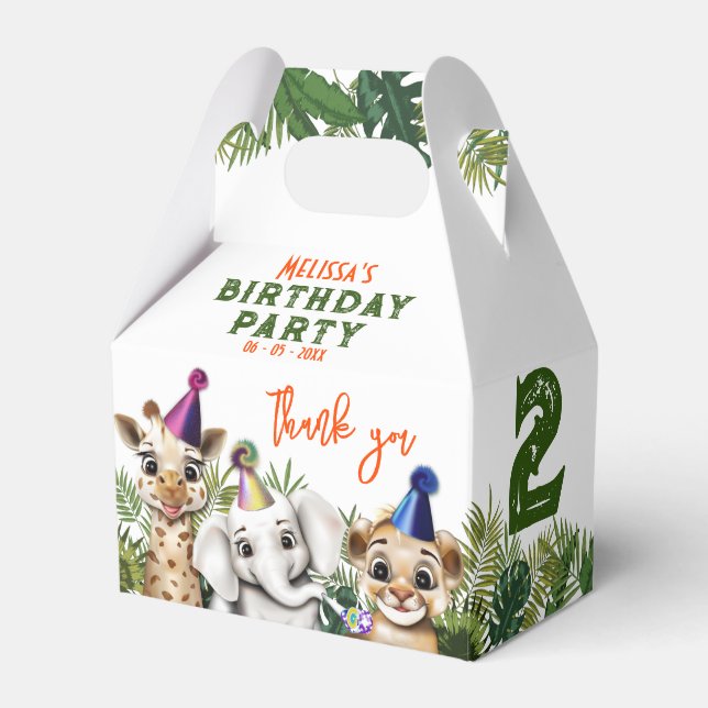 Ballotins d'anniversaire de fête animal Safari (Verso)