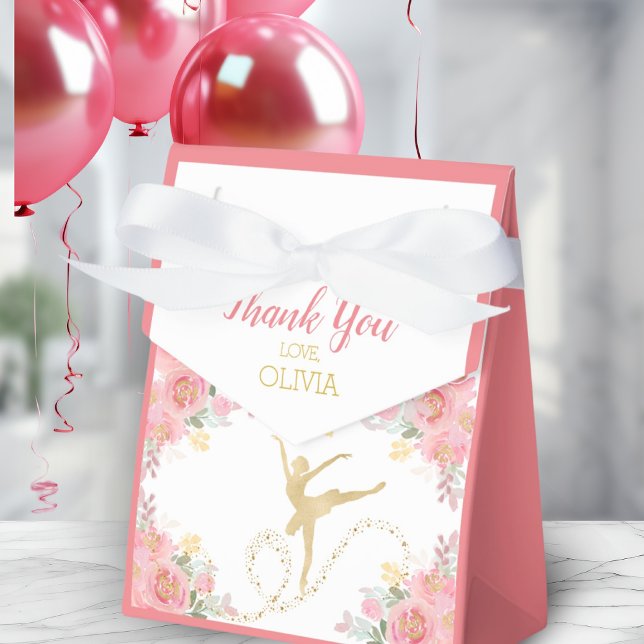 Ballotins Danseuse élégante | Ballet Floral Merci personnali (Elegant Dancer | Ballet Floral Custom Thank You Favor Boxes)
