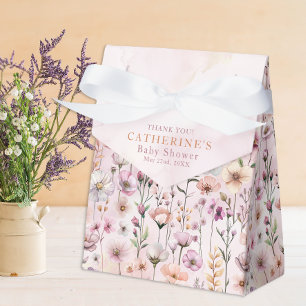 Ballotins de Baby shower Fleur sauvage rose vif - 