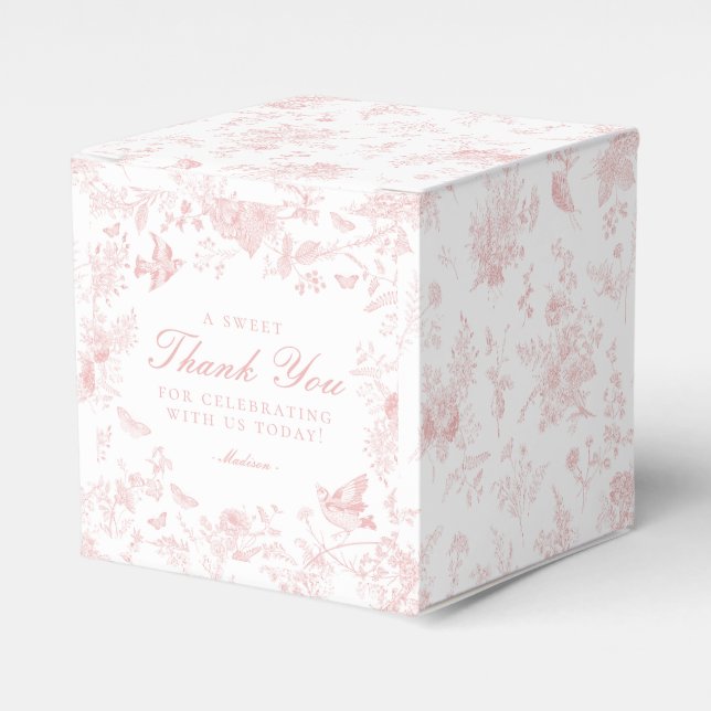 Ballotins de dessert Floral Toile Rose De Jouy (Verso)