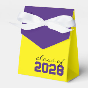 Ballotins de graduation jaune et violet