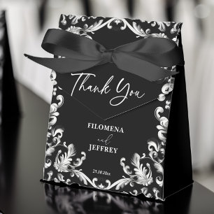Ballotins Décor noir et blanc mariage élégant