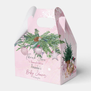 Ballotins Décorations de pin rose aquarelle hiver bébé showe