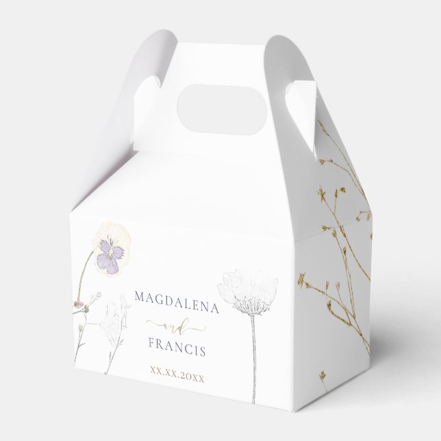 Ballotins délicate boîte de mariage fleur sauvage (Verso)