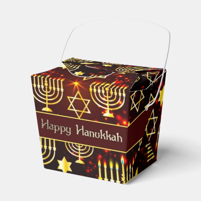 Ballotins Départ Red & Gold Happy Hanoukka Menorah (Verso)