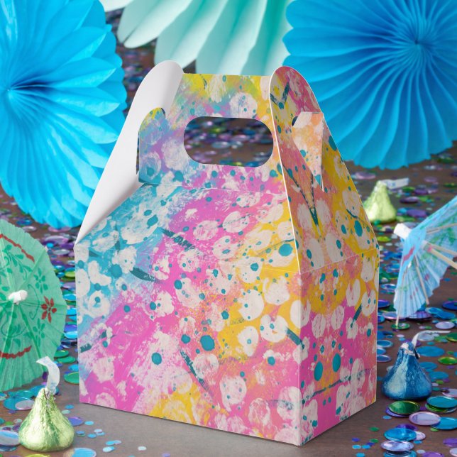 Ballotins Design abstrait rose, jaune et bleu (Fête)