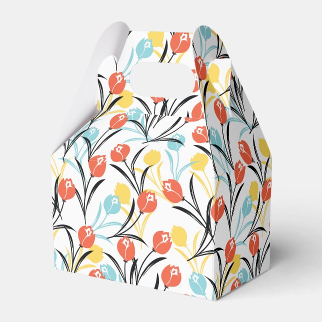 Ballotins Design floral Motif de Tulipe en blanc (Verso)