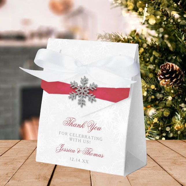 Ballotins Diamante Flocon de neige et Ruban rouge Mariage d' (Créateur téléchargé)