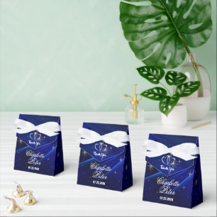 Ballotins Diamants Bleus Royaux / Coeurs Mariages Faveur Box
