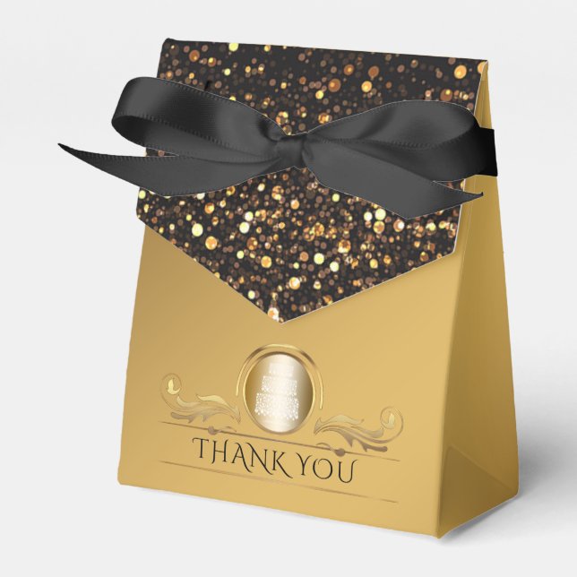 Ballotins Diamants de Parties scintillant d'or noir Merci Ma (Verso)