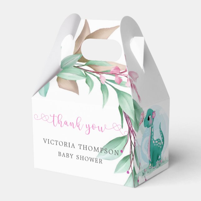 Ballotins Dinosaure Cute Avec Baby shower Peine Rose (Verso)