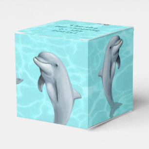 Ballotins Dolphin Party Favoriser Box Vert de mer avec texte