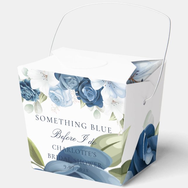 Ballotins Douche Bleue Florale Mariage Script (Recto)