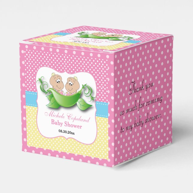 Ballotins Douche Twin Baby Girl - Deux Pois Dans Une Poitrin (Verso)